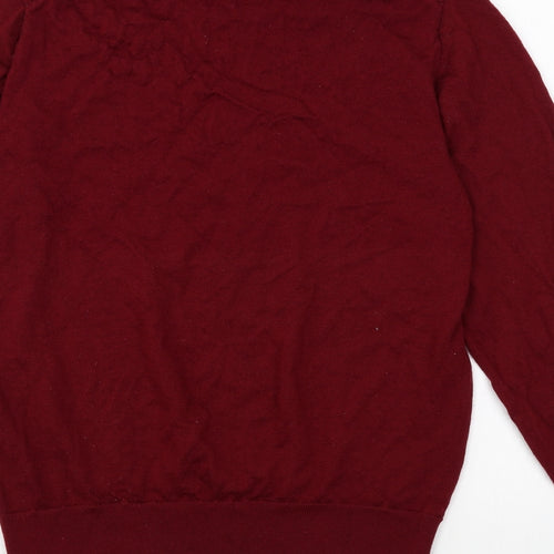 Uniqlo Womens Red Roll Neck Acrylic Pullover Jumper Size S