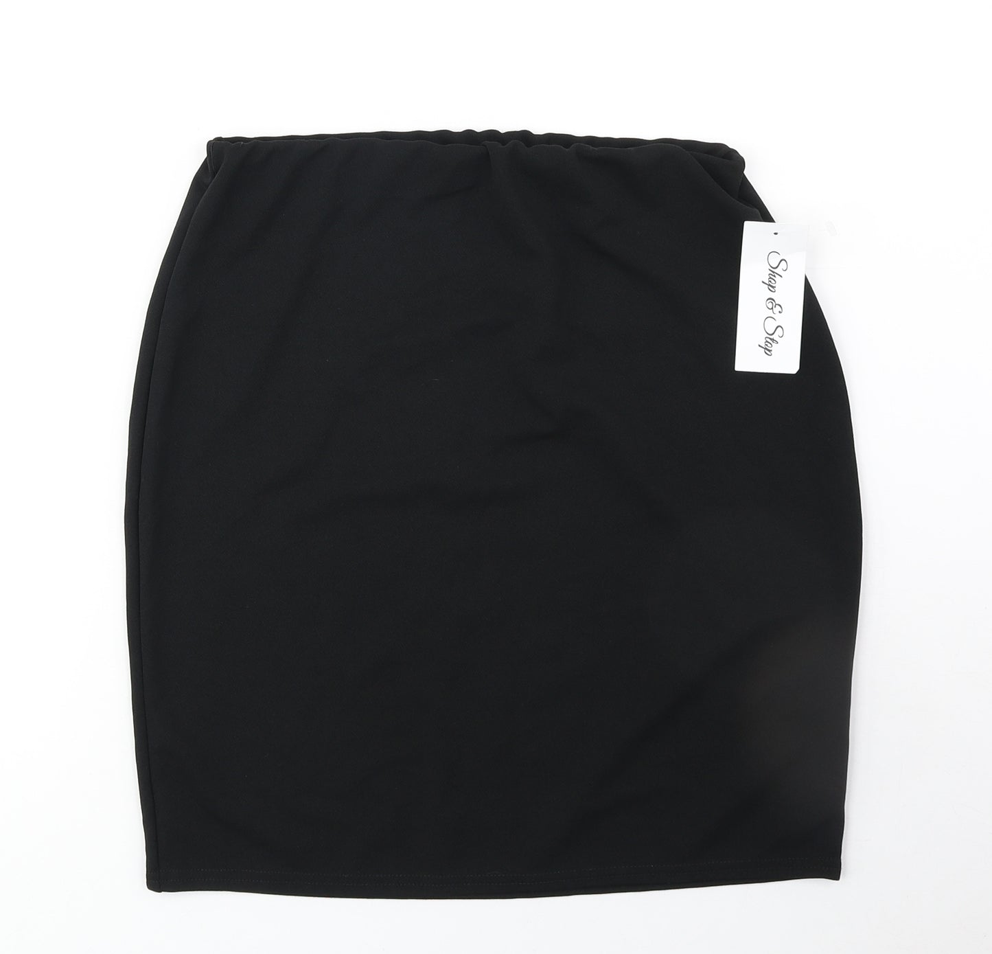 Stop & Shop Womens Black Polyester Bandage Skirt Size 14