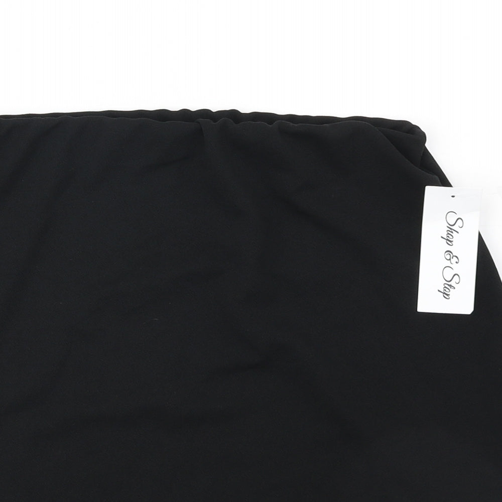 Stop & Shop Womens Black Polyester Bandage Skirt Size 14