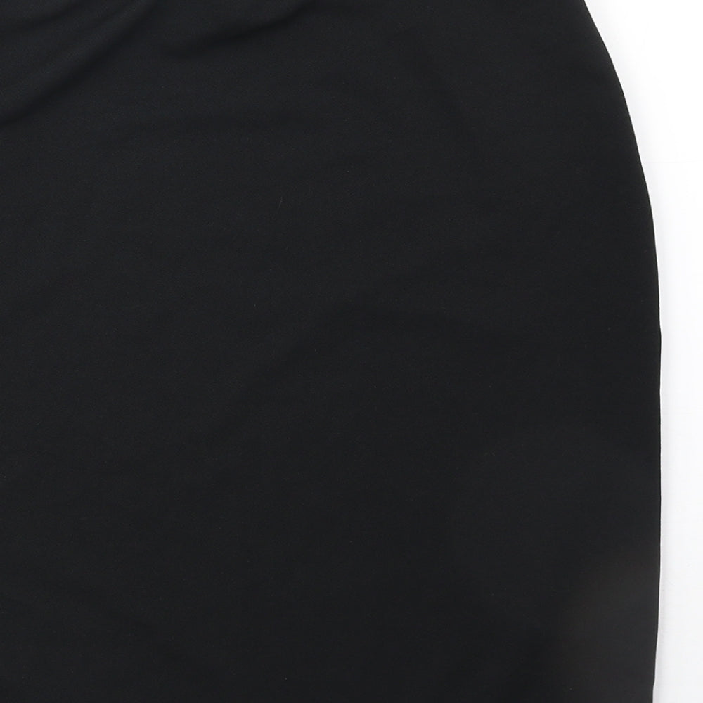 Stop & Shop Womens Black Polyester Bandage Skirt Size 14
