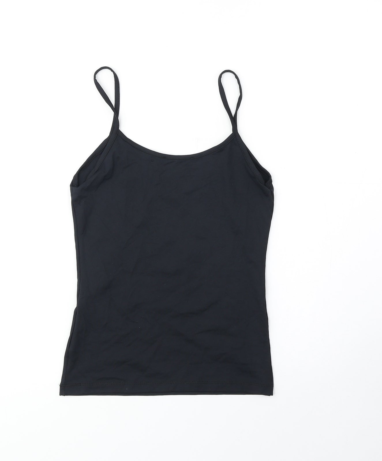 Zara Womens Blue Polyamide Basic Tank Size S Round Neck