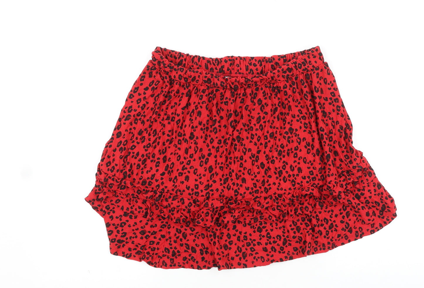 NEXT Womens Red Animal Print Polyester Mini Skirt Size 10 - Leopard Pattern