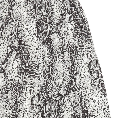 Agenda Womens Brown Animal Print Viscose Maxi Size 12 V-Neck Pullover