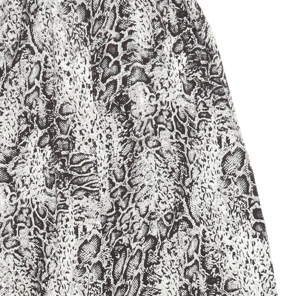 Agenda Womens Brown Animal Print Viscose Maxi Size 12 V-Neck Pullover