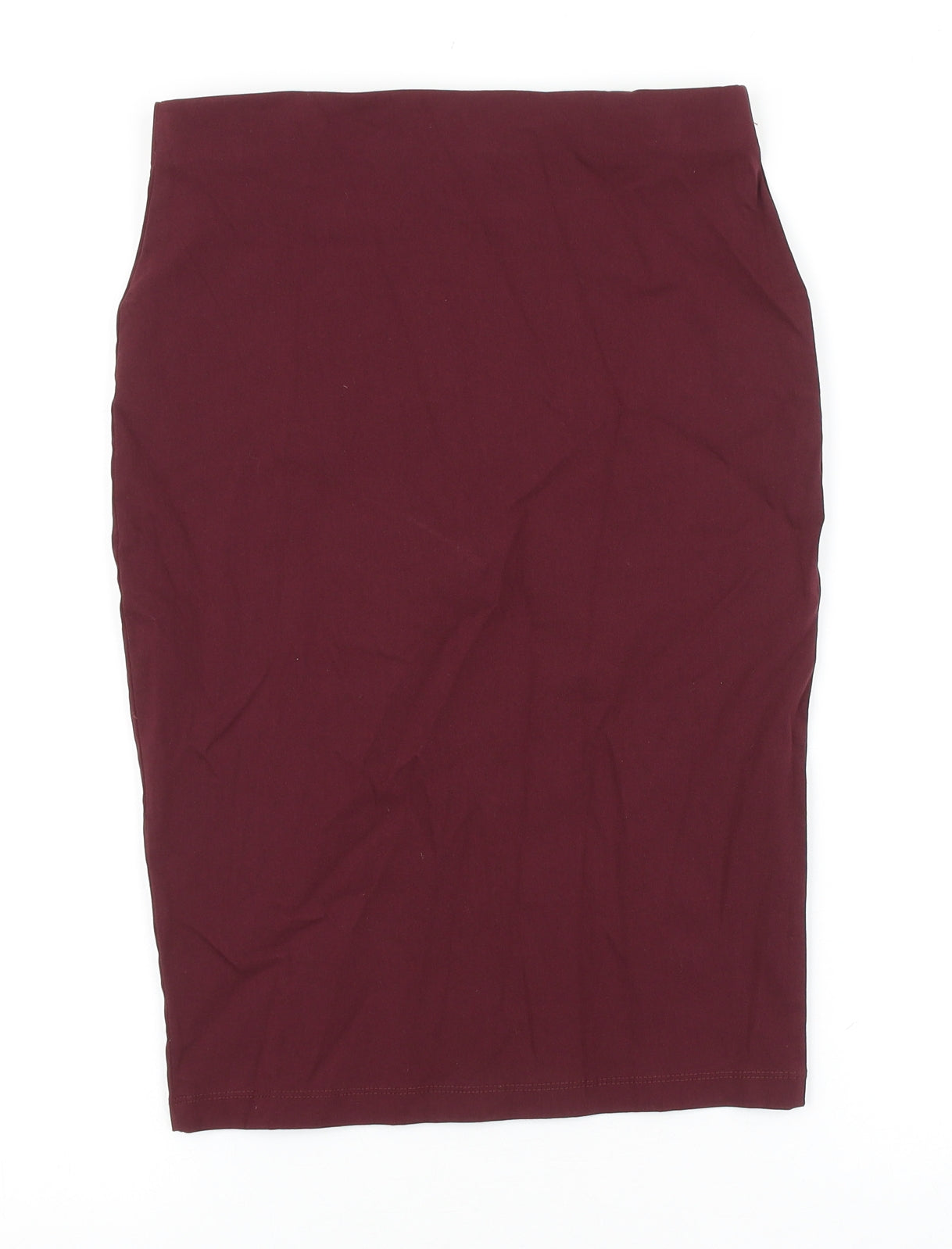 Primark Womens Red Viscose Straight & Pencil Skirt Size 8 Zip