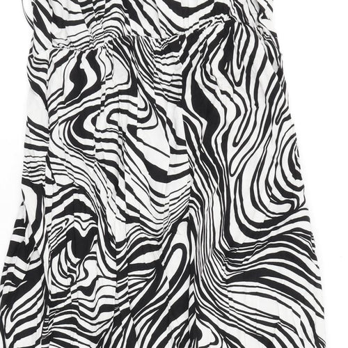 Papaya Womens Black Geometric Viscose Tank Dress Size 18 Scoop Neck Pullover