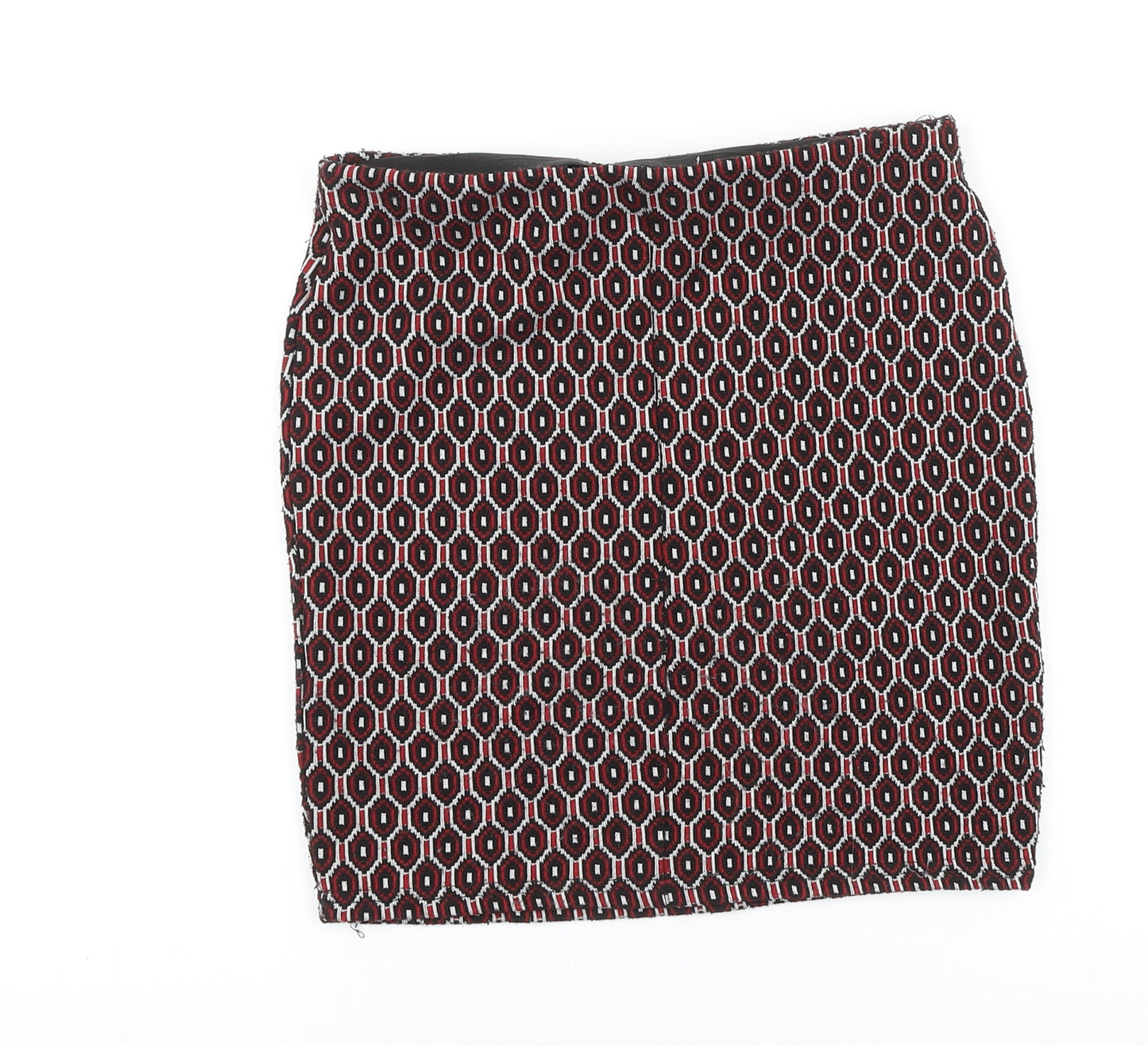 Preworn Womens Red Geometric Polyester Bandage Skirt Size 26