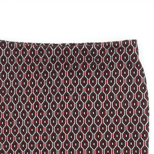 Preworn Womens Red Geometric Polyester Bandage Skirt Size 26