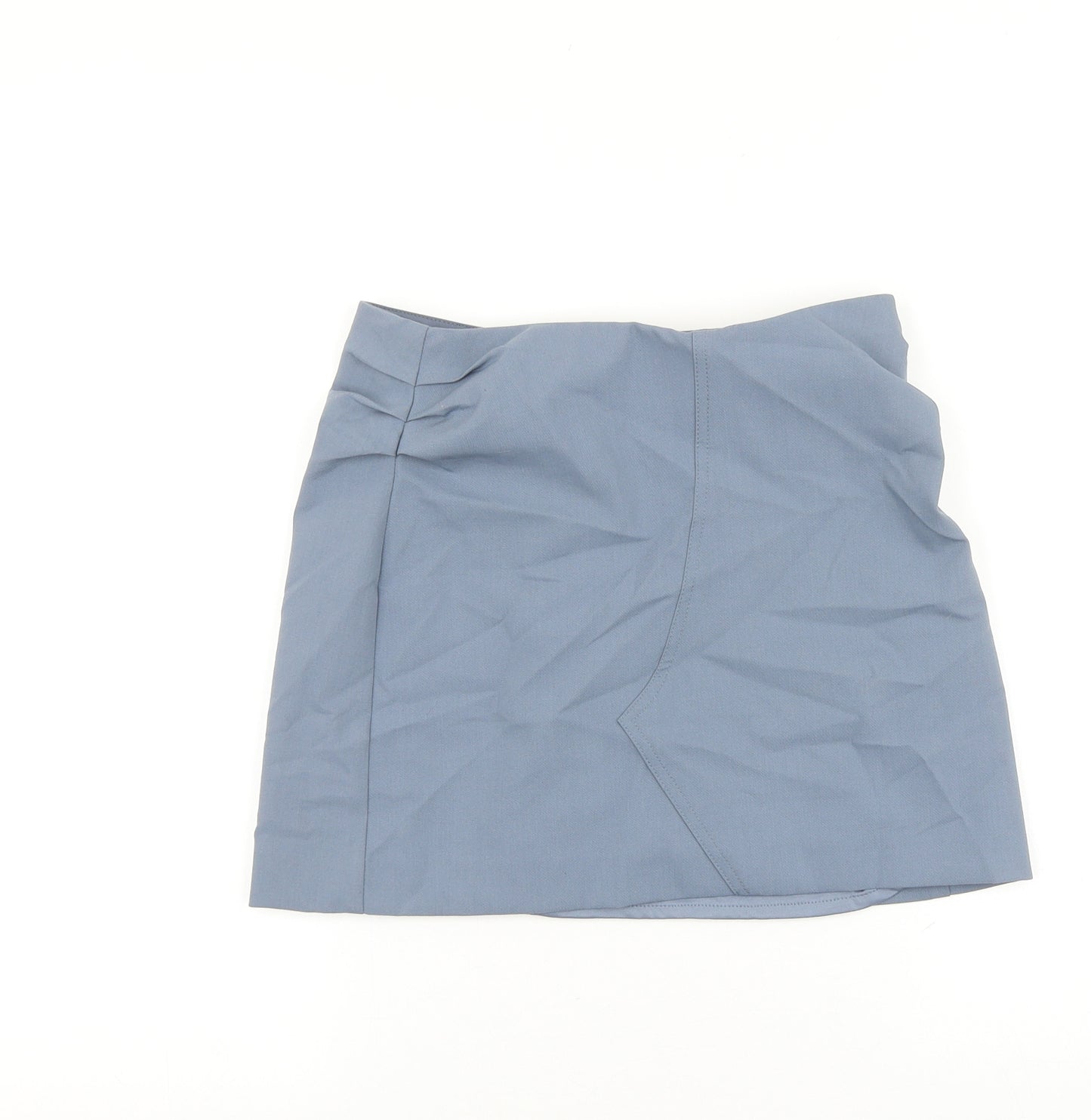 Zara Womens Blue Polyester Mini Skirt Size XS Zip
