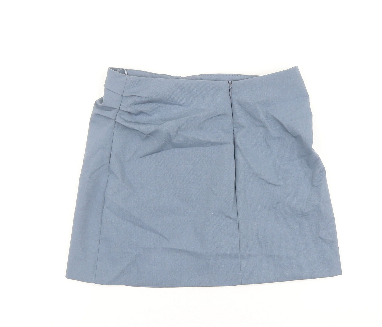 Zara Womens Blue Polyester Mini Skirt Size XS Zip