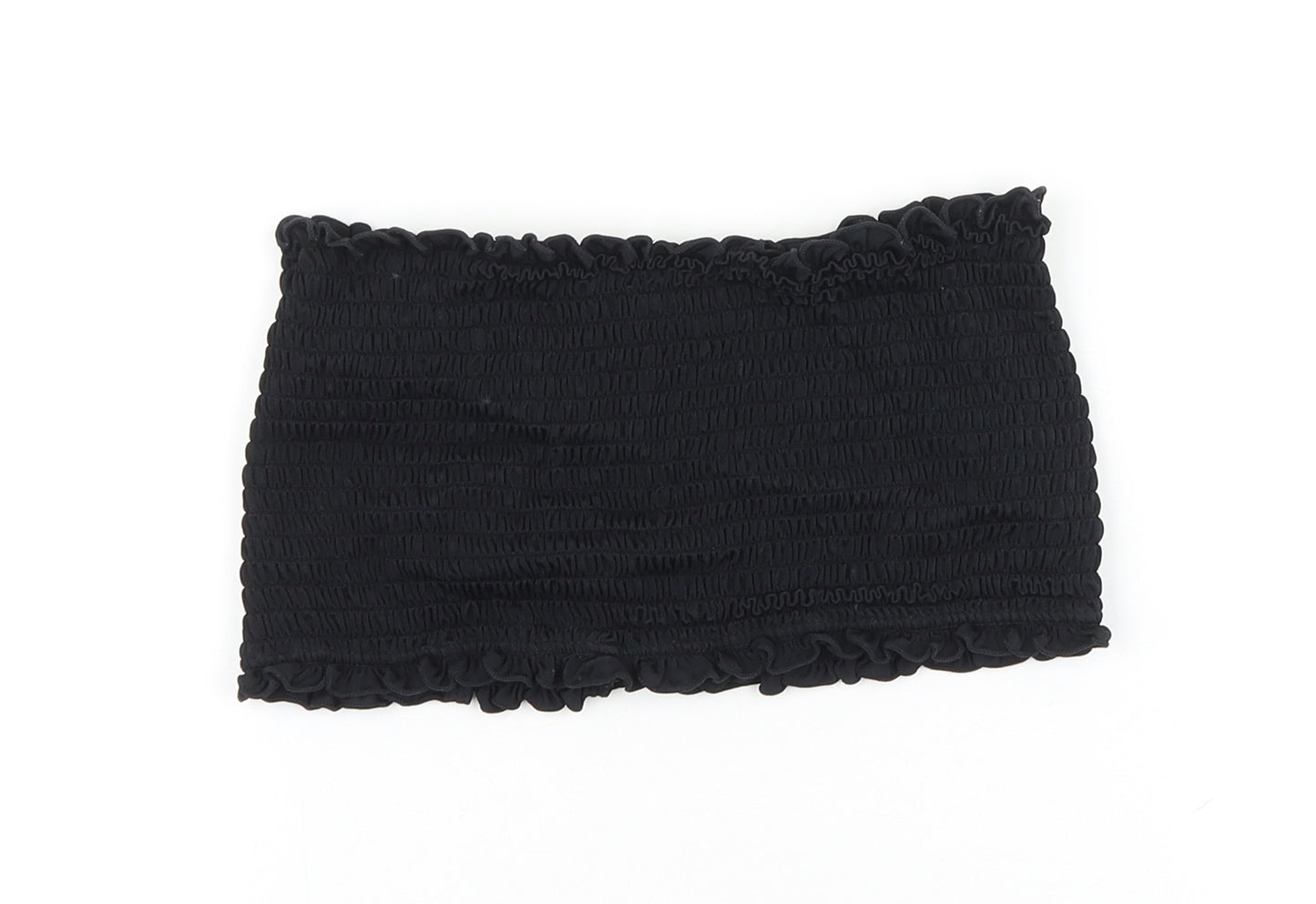 George Womens Black Polyester Cropped Tank Size 12 Off the Shoulder - Shirred Top