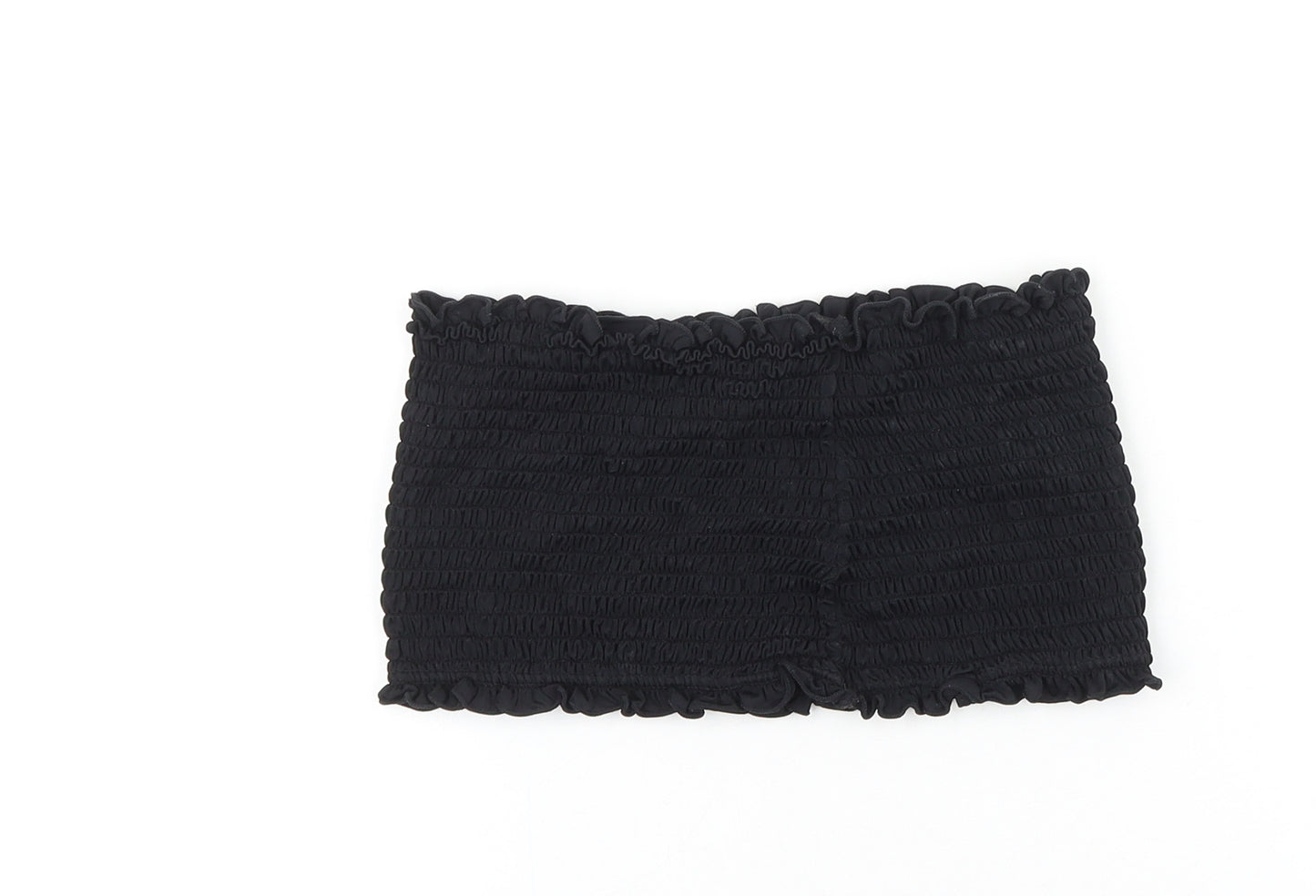 George Womens Black Polyester Cropped Tank Size 12 Off the Shoulder - Shirred Top