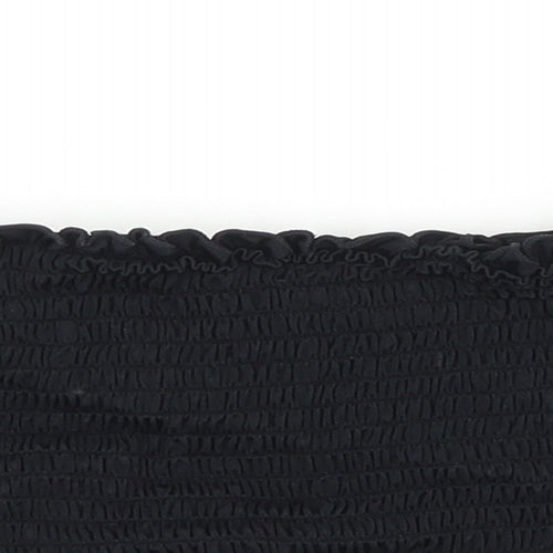 George Womens Black Polyester Cropped Tank Size 12 Off the Shoulder - Shirred Top