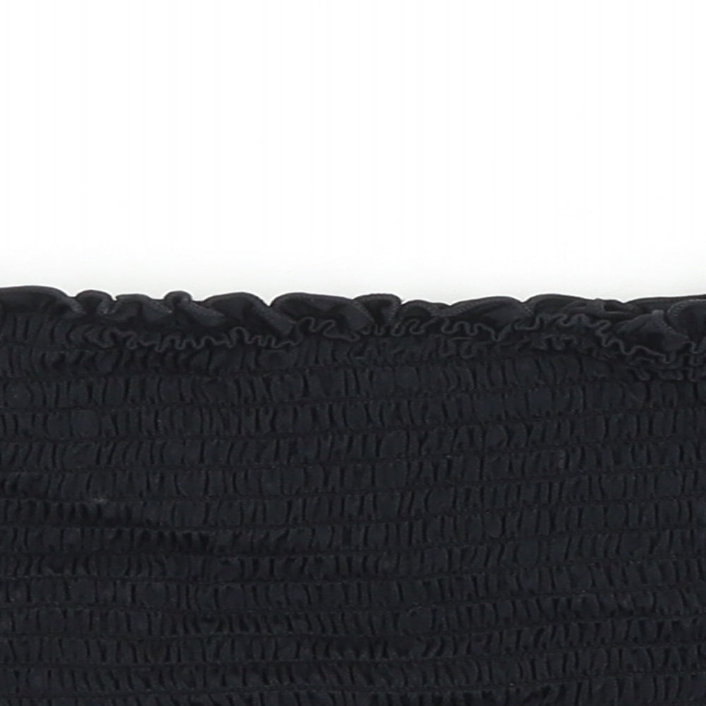 George Womens Black Polyester Cropped Tank Size 12 Off the Shoulder - Shirred Top