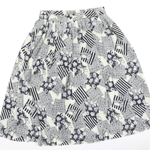 Preworn Womens Blue Geometric Polyester A-Line Skirt Size XL