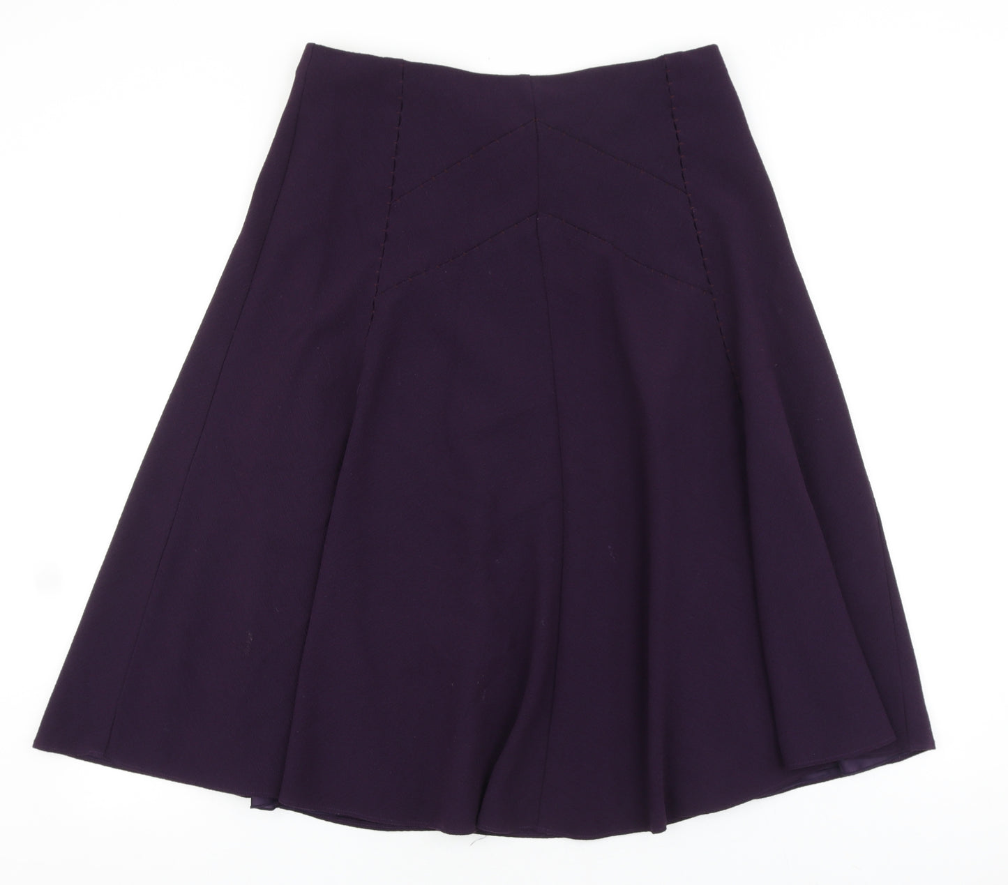Marks and Spencer Womens Purple Polyester A-Line Skirt Size 14