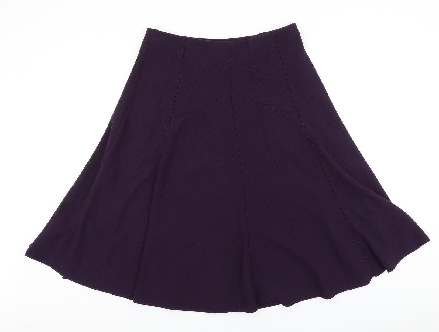 Marks and Spencer Womens Purple Polyester A-Line Skirt Size 14