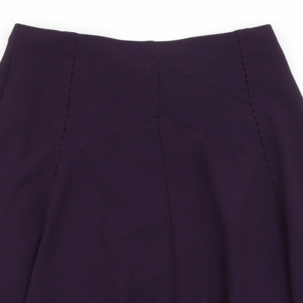 Marks and Spencer Womens Purple Polyester A-Line Skirt Size 14