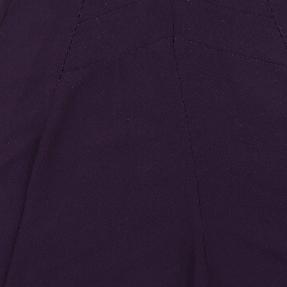 Marks and Spencer Womens Purple Polyester A-Line Skirt Size 14
