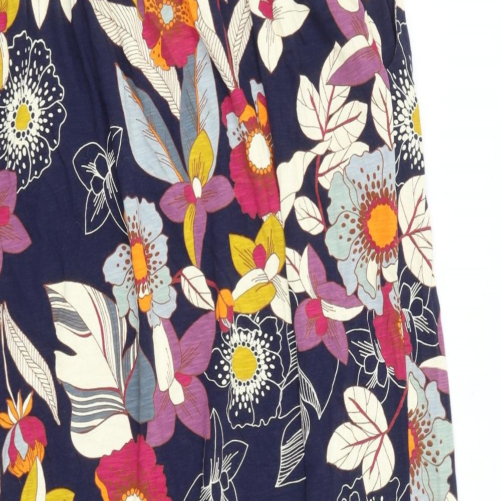 NEXT Womens Blue Floral 100% Cotton A-Line Size 22 Off the Shoulder Pullover