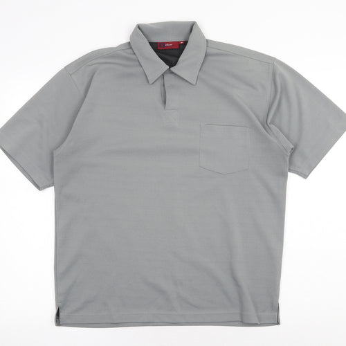 Infuse Athletic Gear Mens Grey Polyester Polo Size M Collared Button