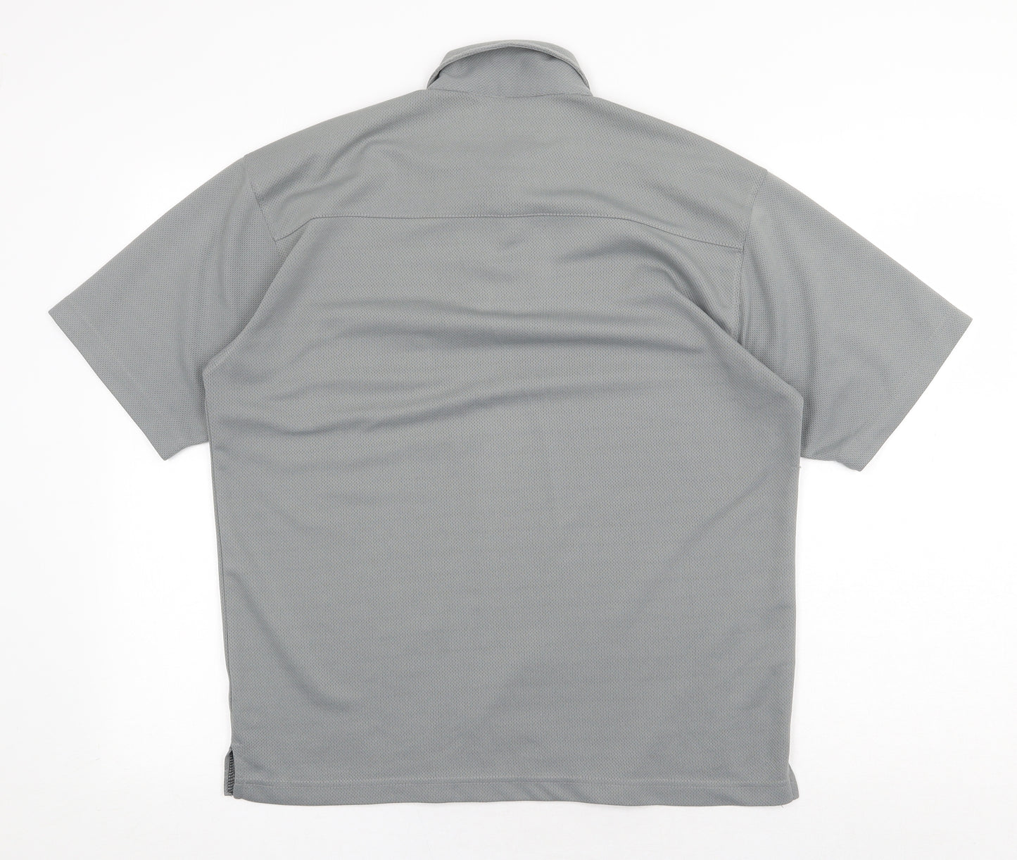 Infuse Athletic Gear Mens Grey Polyester Polo Size M Collared Button