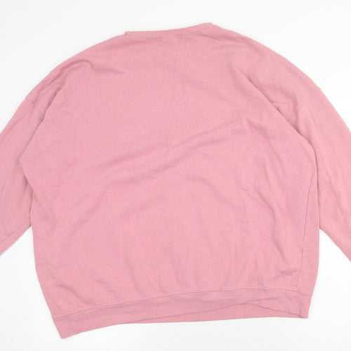 Missguided Womens Pink Cotton Pullover Sweatshirt Size M Pullover