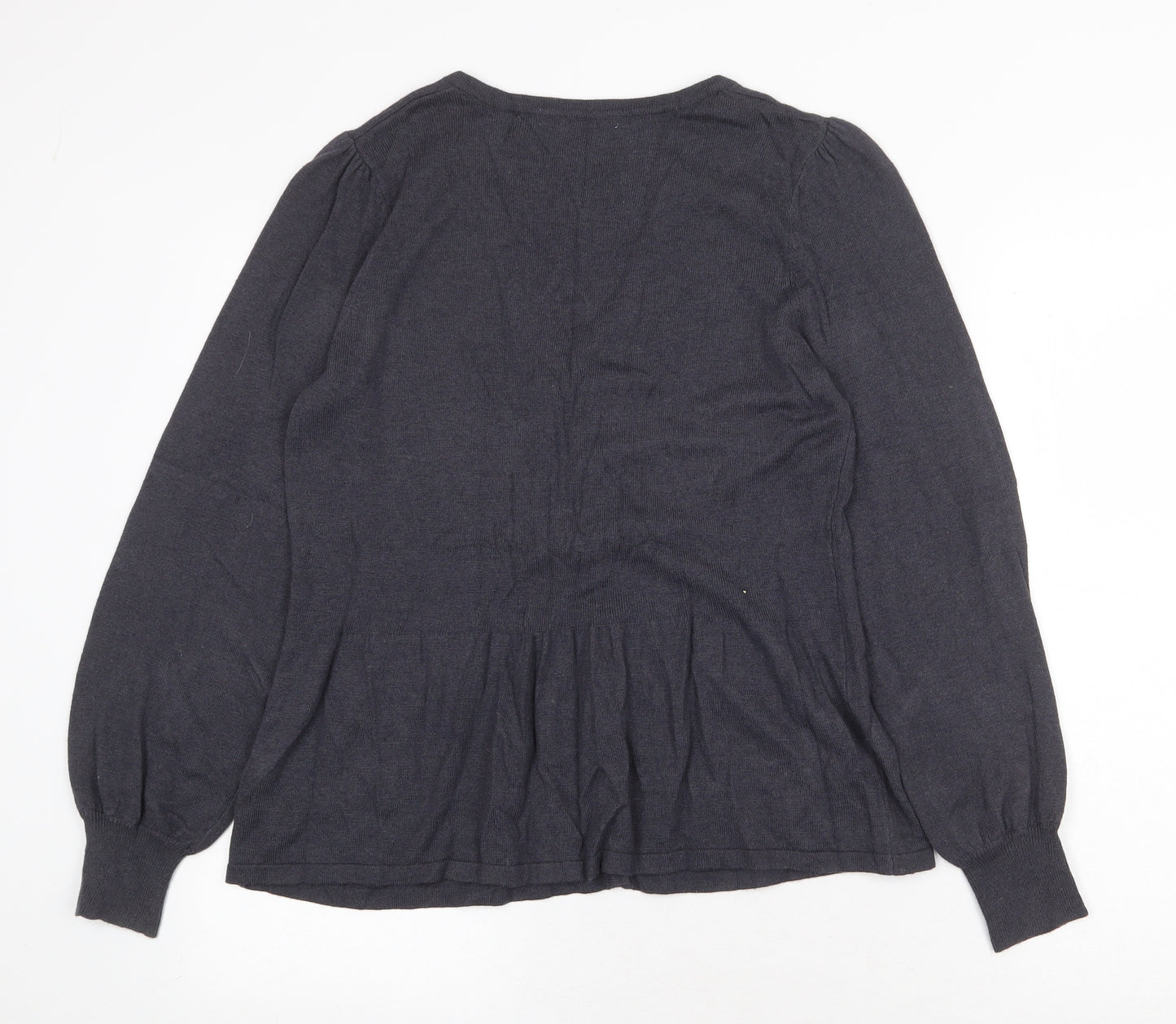 Marks and Spencer Womens Grey V-Neck Viscose Cardigan Jumper Size 14