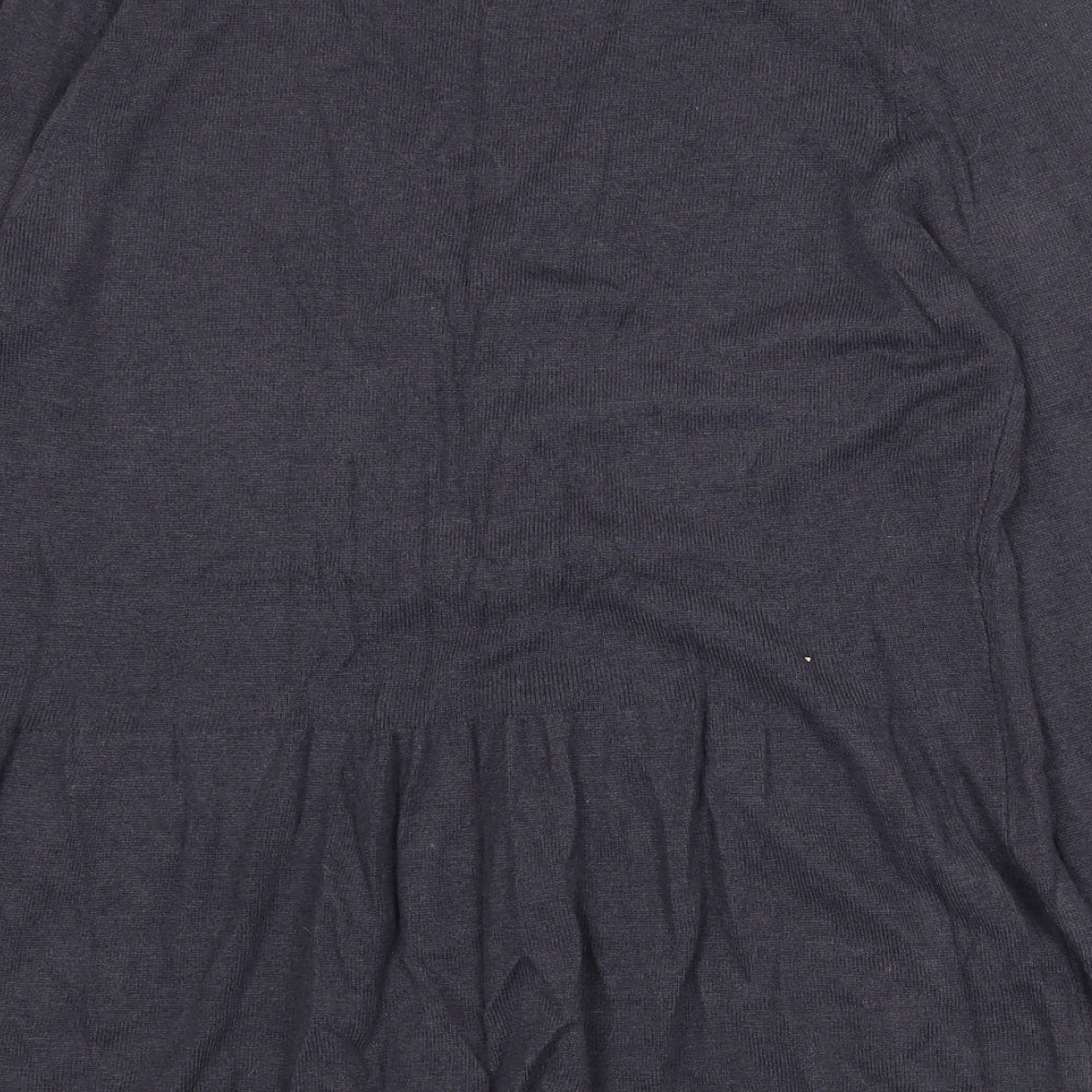 Marks and Spencer Womens Grey V-Neck Viscose Cardigan Jumper Size 14