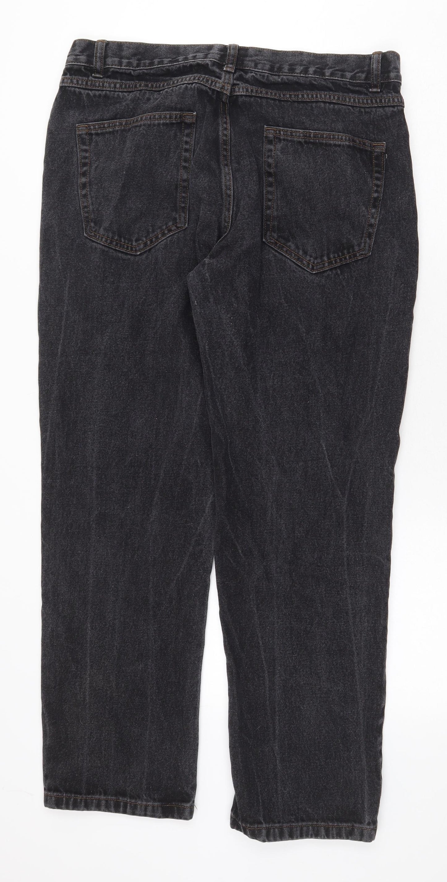 George Mens Grey Cotton Straight Jeans Size 34 in Regular Zip