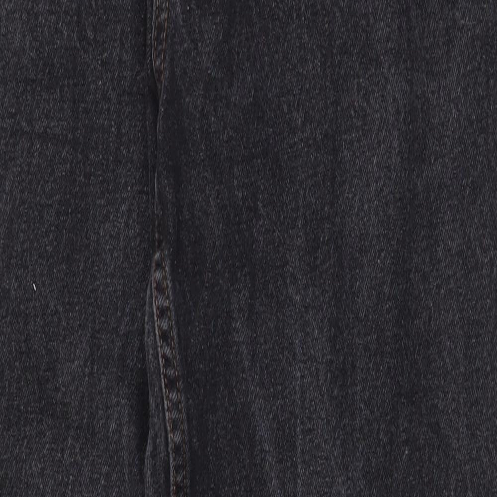 George Mens Grey Cotton Straight Jeans Size 34 in Regular Zip