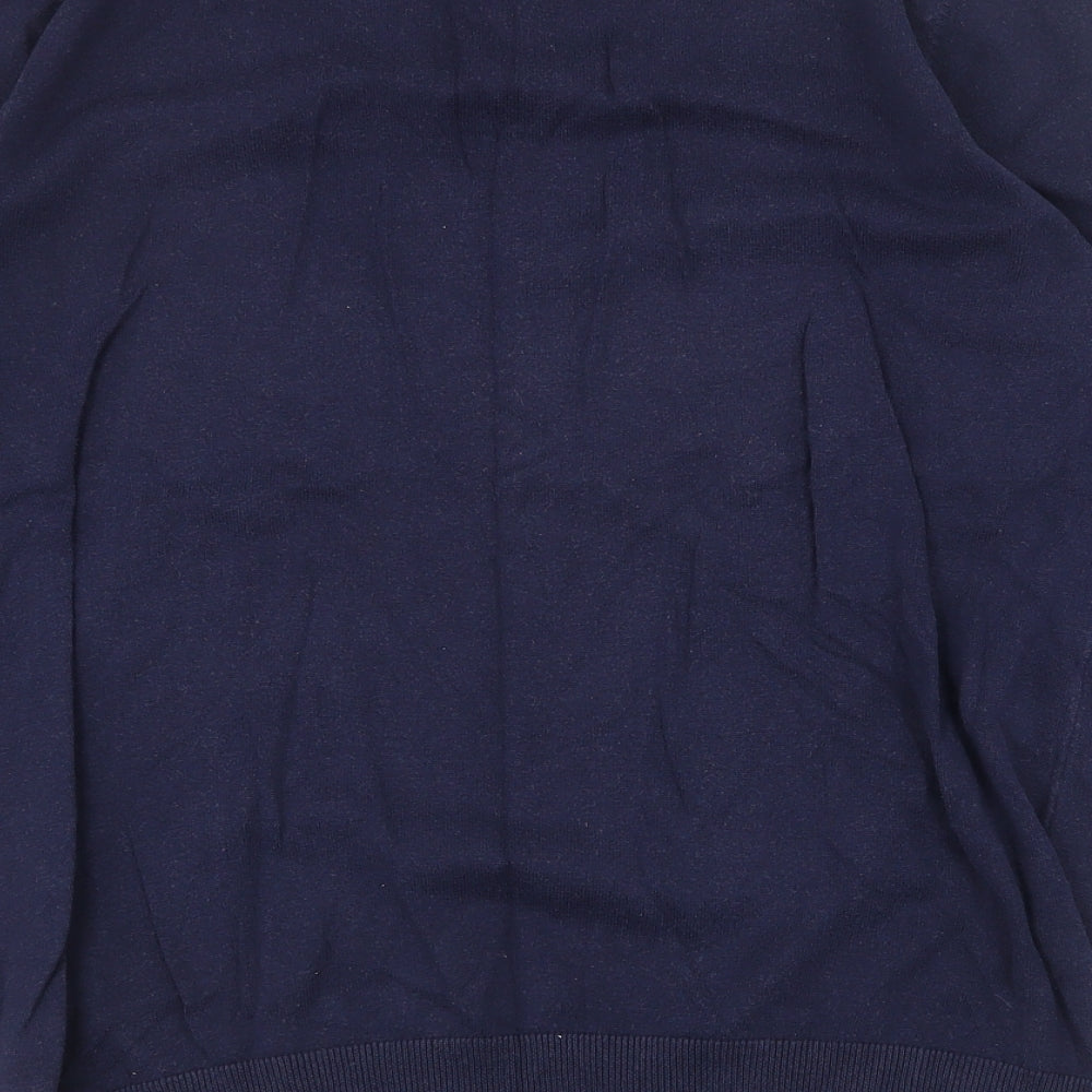 F&F Mens Blue Round Neck Cotton Pullover Jumper Size L