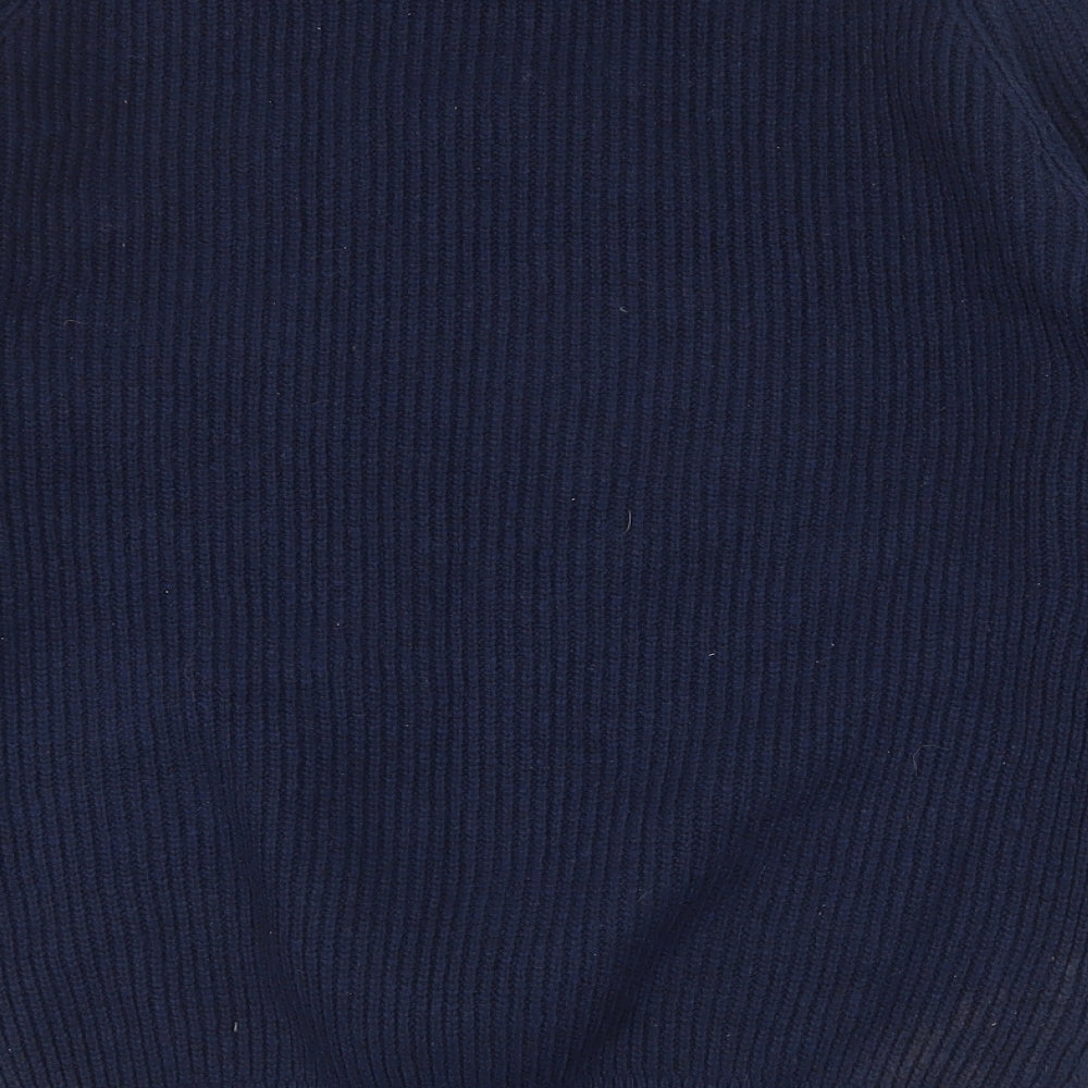 Easy Mens Blue Crew Neck Polyamide Pullover Jumper Size M