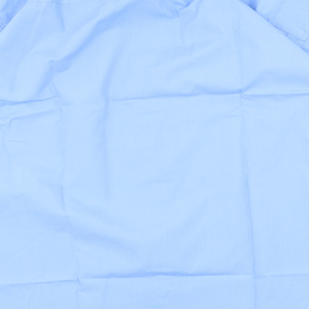 Uneek Mens Blue Cotton Dress Shirt Size L Collared Button