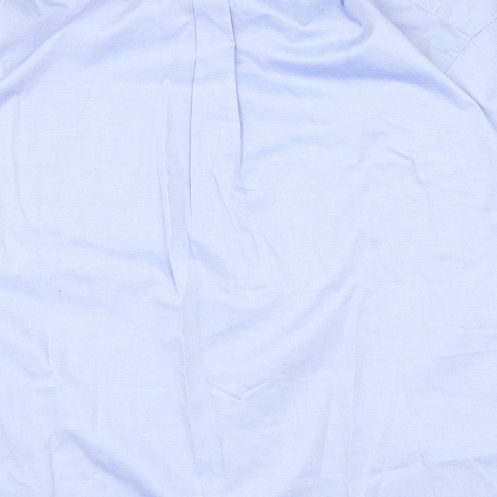 Kustom Kit Mens Blue Cotton Dress Shirt Size 19 Collared Button