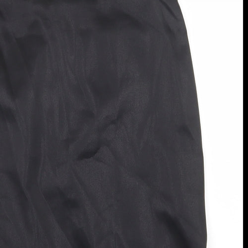 Preworn Womens Black Polyester Straight & Pencil Skirt Size 10 Zip