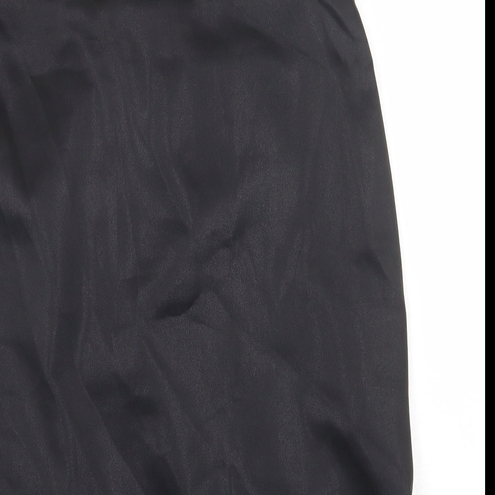 Preworn Womens Black Polyester Straight & Pencil Skirt Size 10 Zip