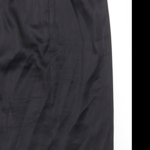Preworn Womens Black Polyester Straight & Pencil Skirt Size 10 Zip