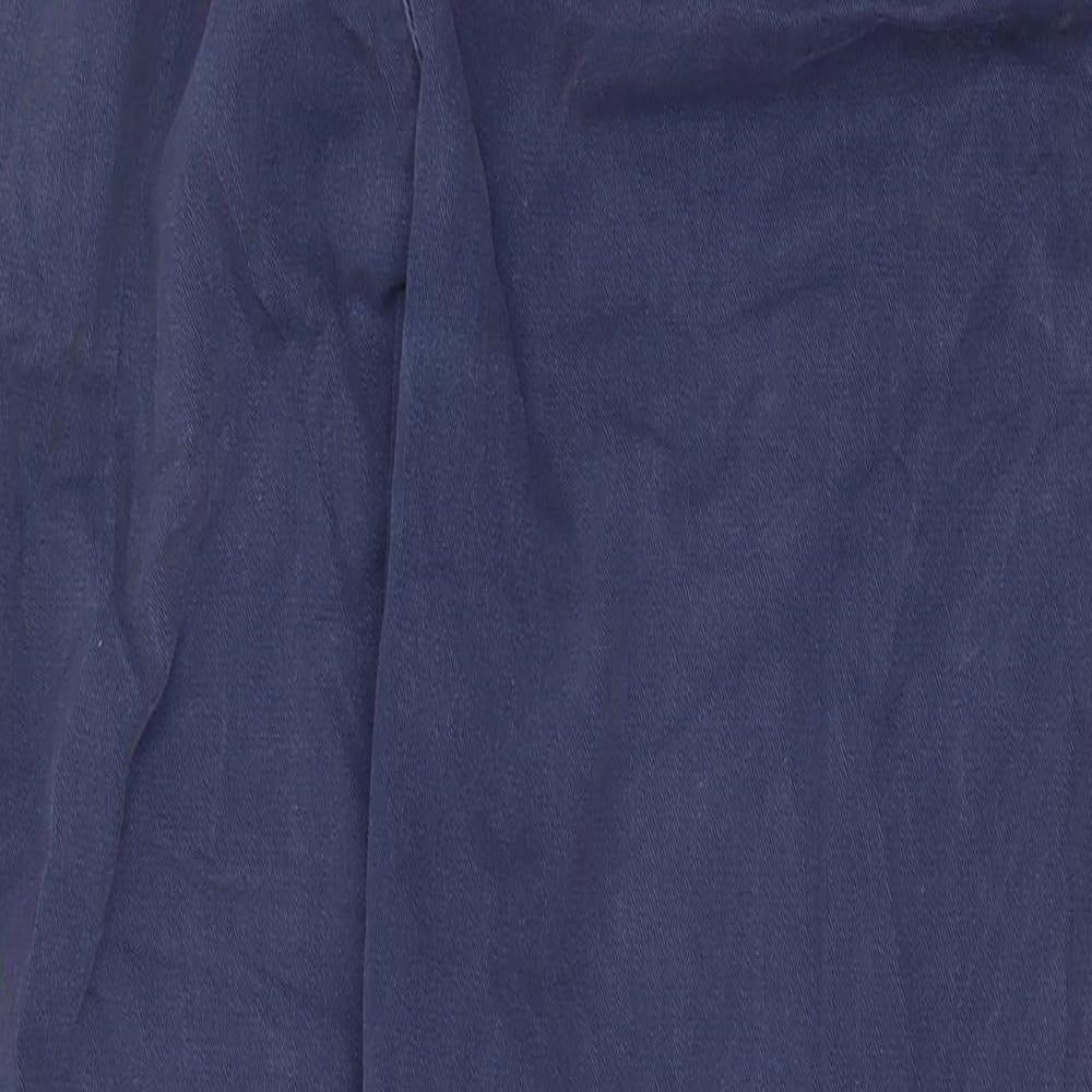 Fat Face Womens Blue Cotton Jogger Trousers Size 12 Regular Drawstring