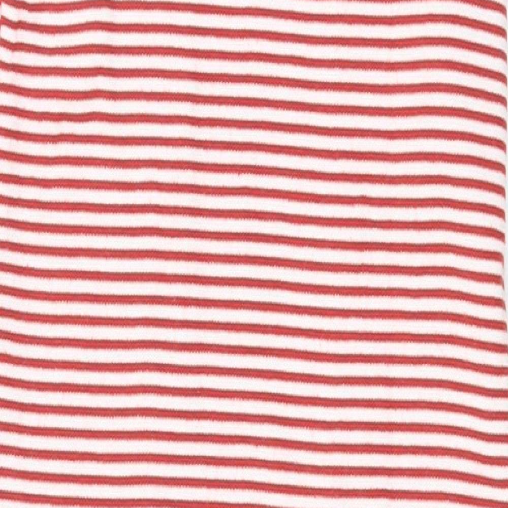 Zara Womens Red Striped Viscose Tank Dress Size S Round Neck Pullover