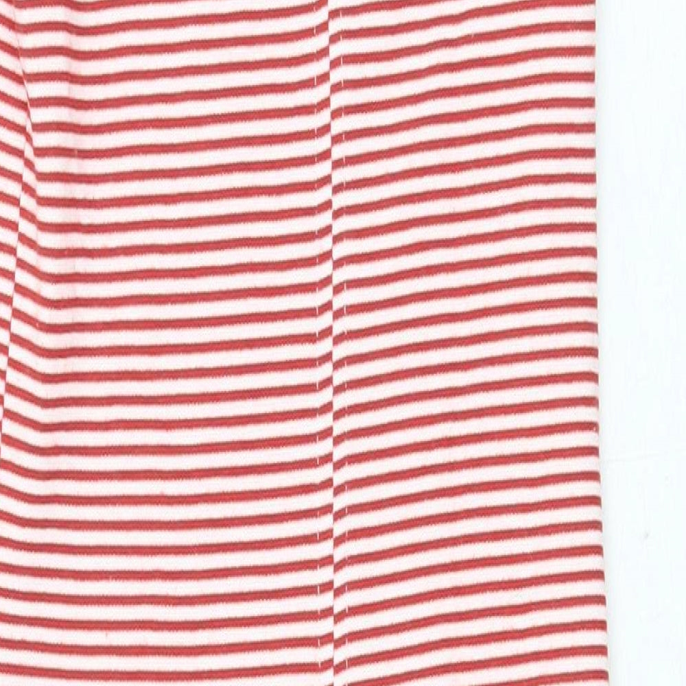 Zara Womens Red Striped Viscose Tank Dress Size S Round Neck Pullover