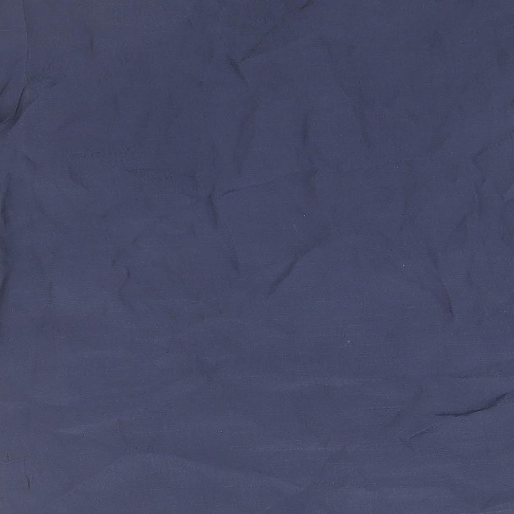 Marks and Spencer Womens Blue Viscose Basic Button-Up Size 16 Round Neck
