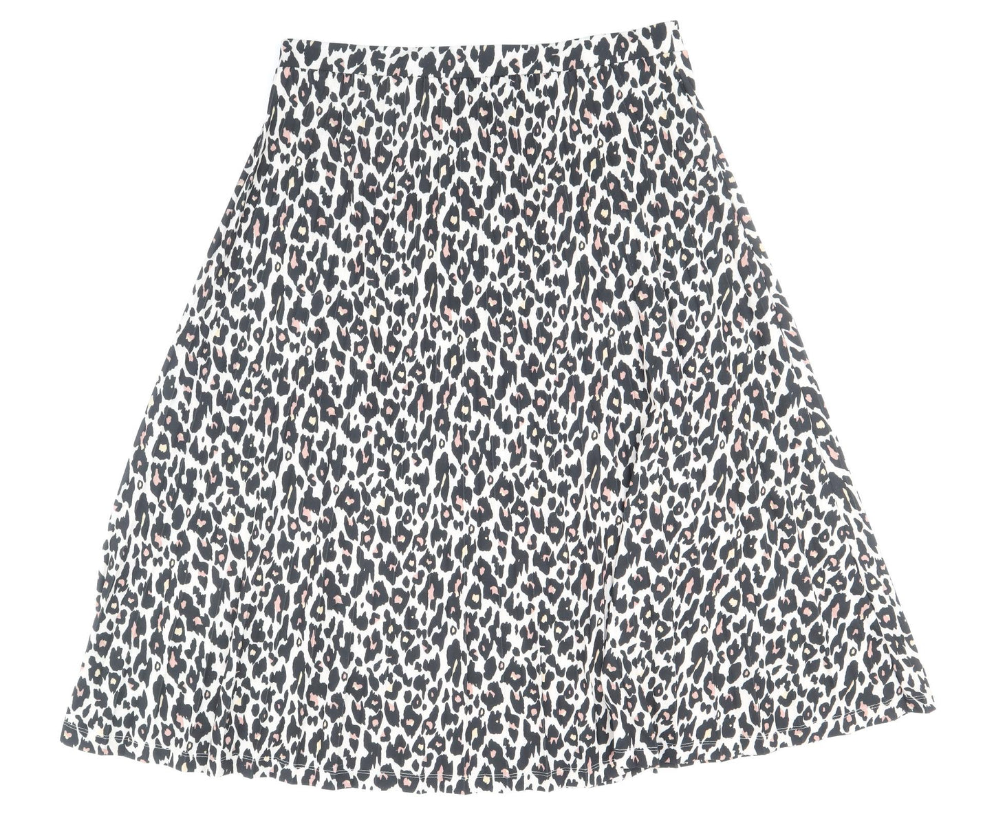 Marks and Spencer Womens Brown Animal Print Polyester Flare Skirt Size 18 - Leopard Pattern