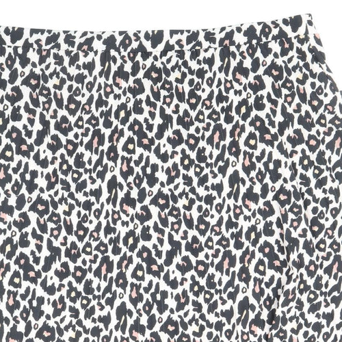 Marks and Spencer Womens Brown Animal Print Polyester Flare Skirt Size 18 - Leopard Pattern