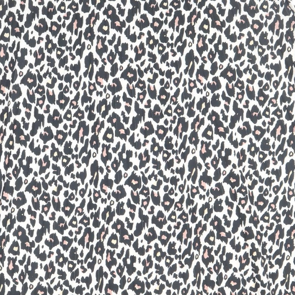 Marks and Spencer Womens Brown Animal Print Polyester Flare Skirt Size 18 - Leopard Pattern