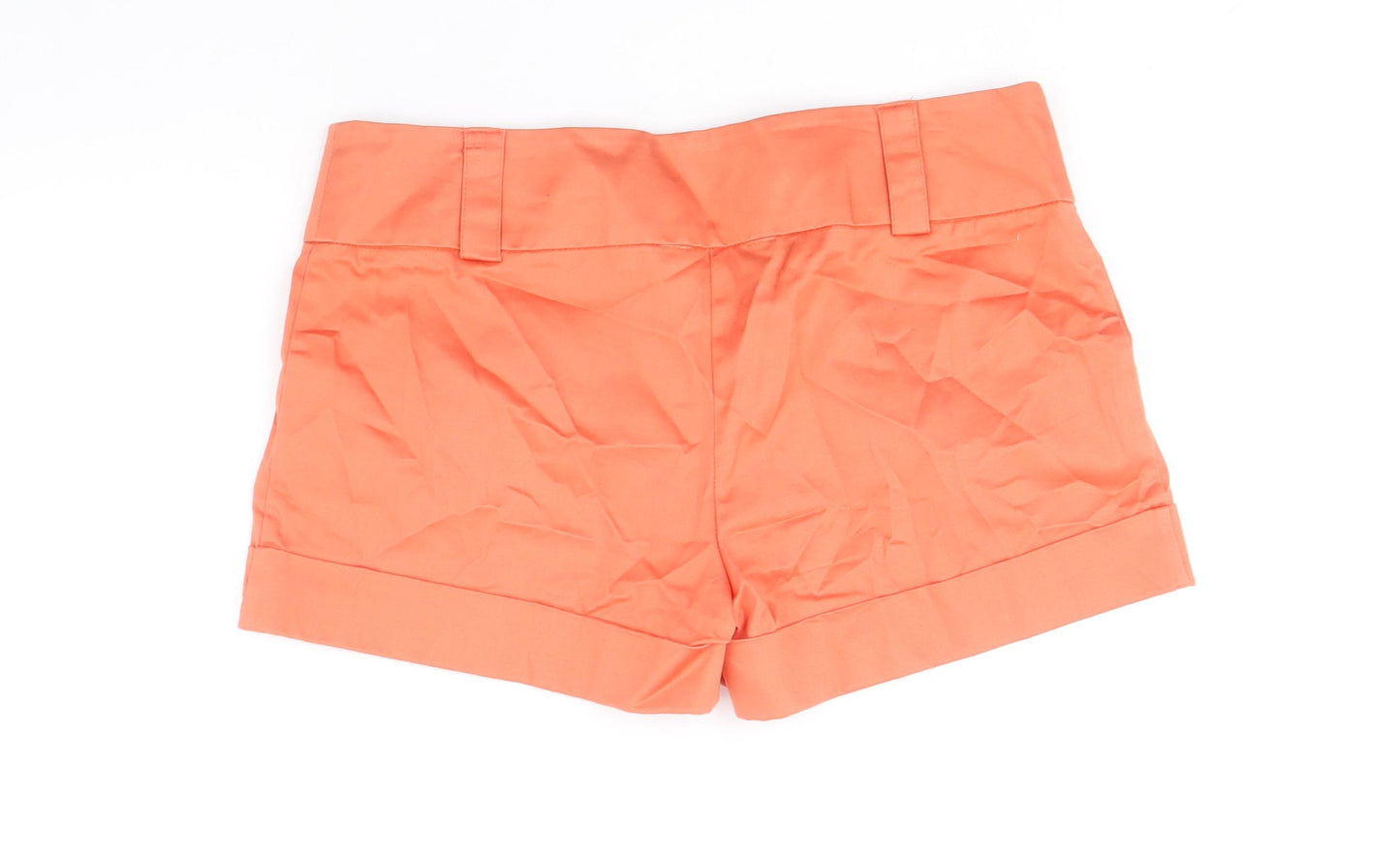 Lucy Womens Orange Cotton Chino Shorts Size 10 Regular Zip
