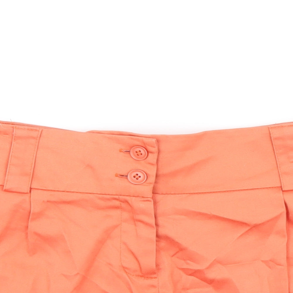 Lucy Womens Orange Cotton Chino Shorts Size 10 Regular Zip