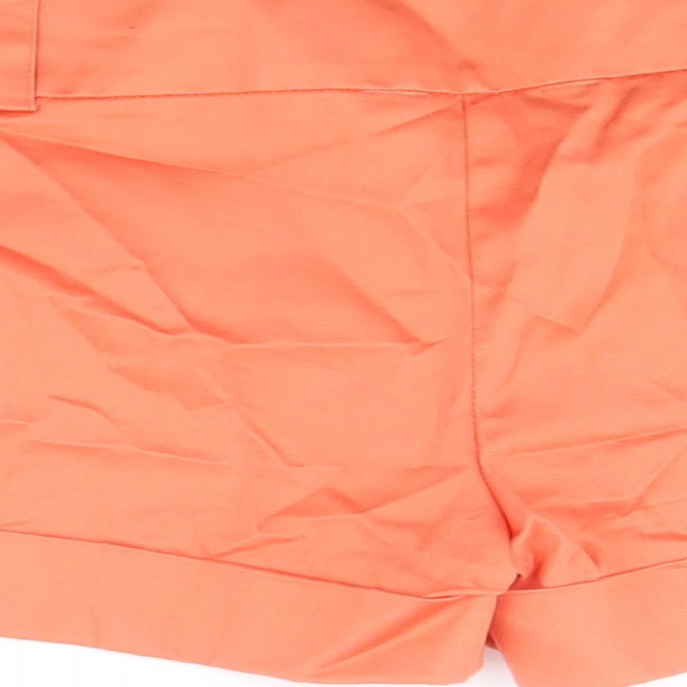 Lucy Womens Orange Cotton Chino Shorts Size 10 Regular Zip
