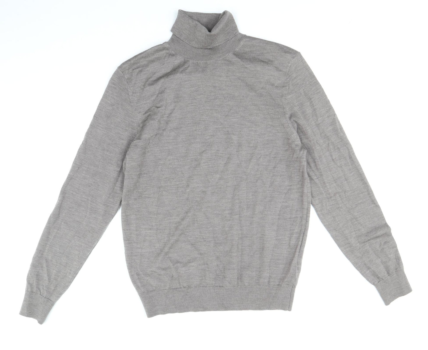 Autograph Mens Brown Roll Neck Wool Pullover Jumper Size M
