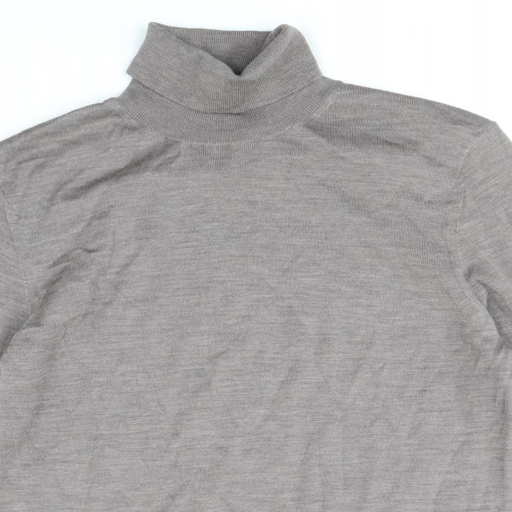 Autograph Mens Brown Roll Neck Wool Pullover Jumper Size M